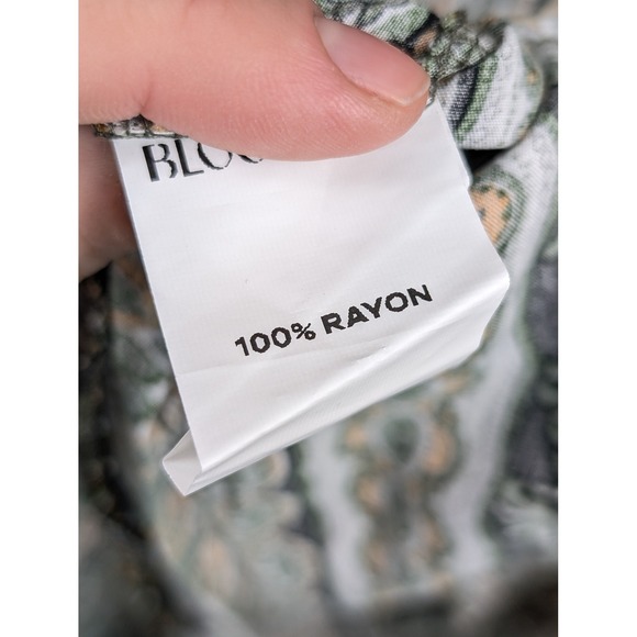 Floral Peasant Dress Maxi Cottagecore Green Striped Smocked V Neck Boho Grunge - Picture 6 of 10